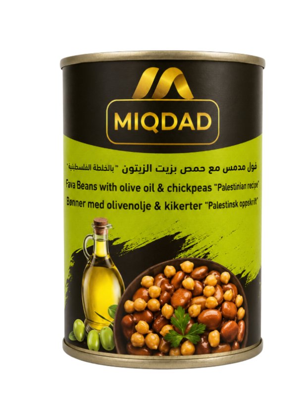 MIQDAD FOUL MEDAMMES WITH CHICKPEAS & OLIVE OIL ''PALESTINIAN RECIPE'' 24 X 400GR