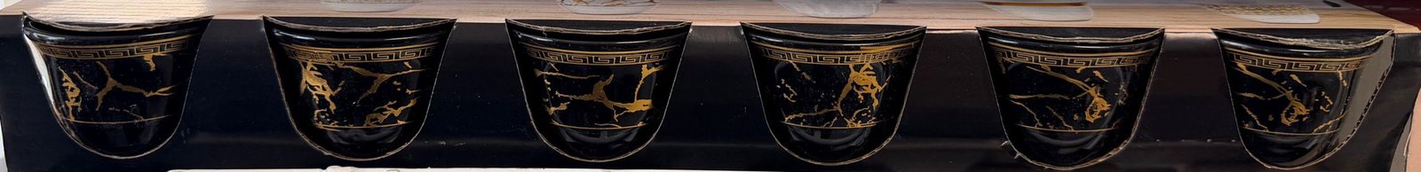 AL SULTAN ARABISK KAFFEKOPPER SVART GULL 6 STK X 1