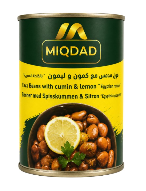 MIQDAD FOUL MEDAMMES WITH CUMIN & LEMON ''EGYPTIAN RECIPE'' 24 X 400 GR