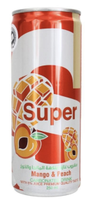 SUPER MANGO- OG FERSKEN LESKEDRIKK 24 X 250 ML