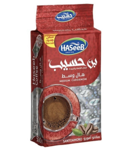HASEEB KAFFE MEDIUM KARDEMOMME RØD 500G X 10